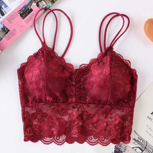 2022 Elastic Joint Bralette Sexy Lingerie Bra Top Clothes Making Wirefree Intimate Female Free Size Bra Red Black White