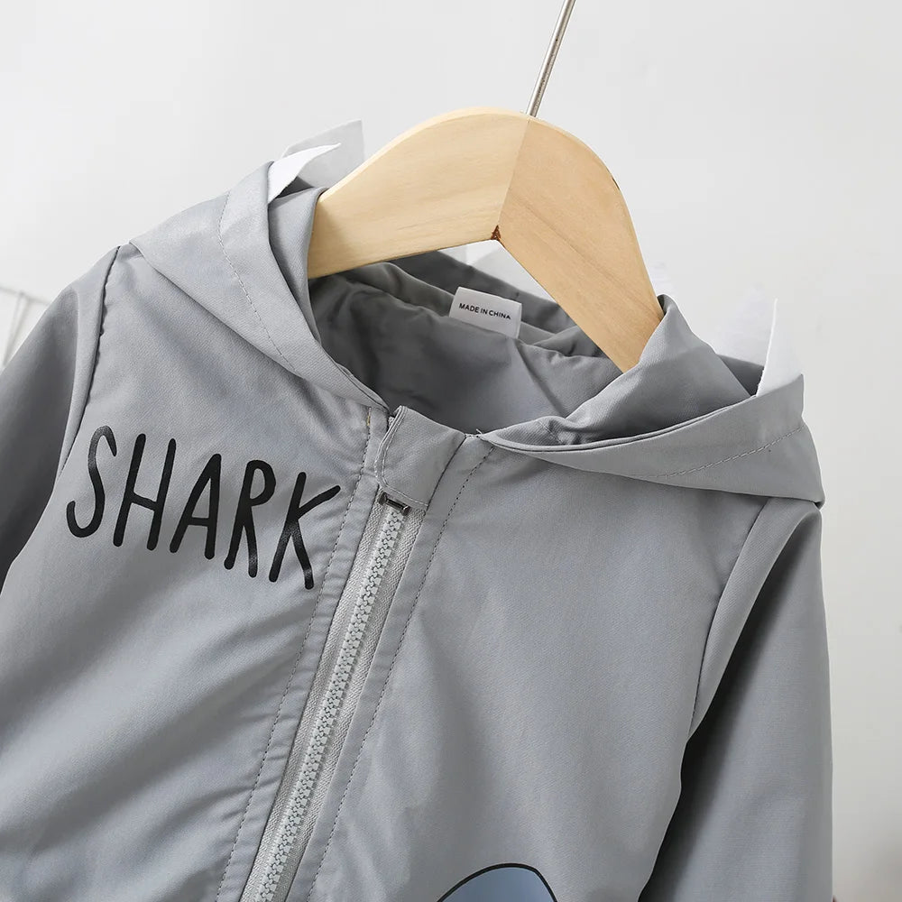 Children's Clothing Spring and Autumn Style Stormtrooper Windbreaker Baby Hooded Zippered Sweater Shark Jacket