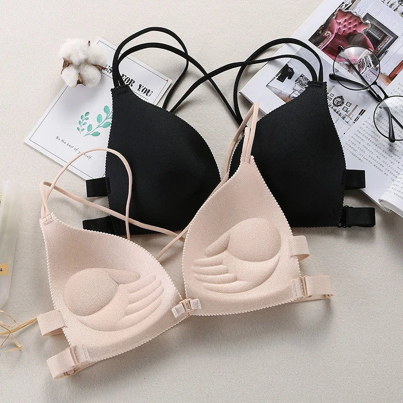 Front Buckle Bras Women Beautiful Back Wire Free Underwear Sexy Lingerie