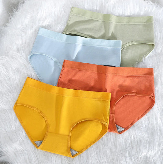 Women's Underwear Female Student Korean Version Comfortable Cotton Mid-waist Briefs Sexy Lingerie Girl Cute Large Size Pants