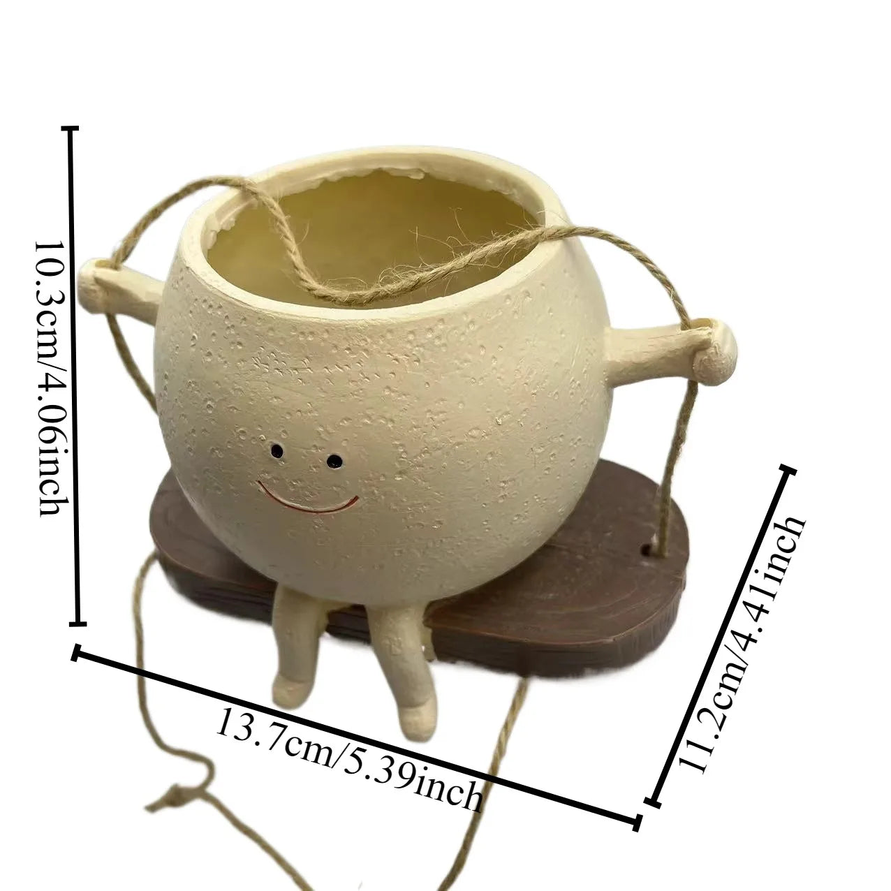 Swing Flower Pot Resin Smiling Face Planter Pot Creative Wall Hanging Planter For Indoor Outdoor Plants Gardening Accessories