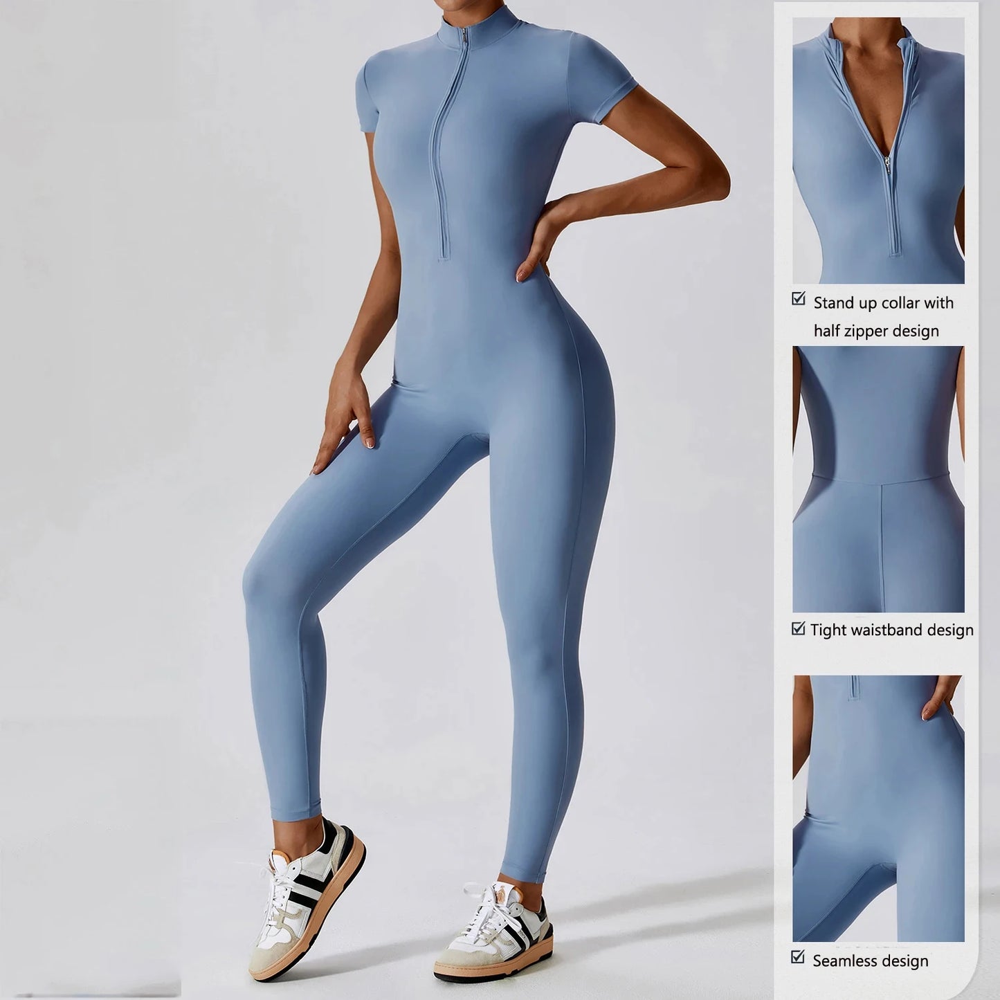 Winter Autumn Women's One-piece Yoga Jumpsuit leggings Long-sleeved Warm ski Overalls Outerwear High Elastic Cycling Bodysuit