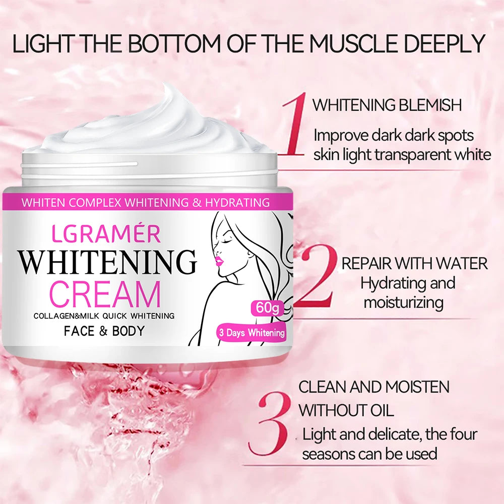 Whitening Cream Body Armpit Leg Knee Elbow Remove Dark Spot Skin Firm Brighten Moisturiz Facial Care Health Beauty Skin Care