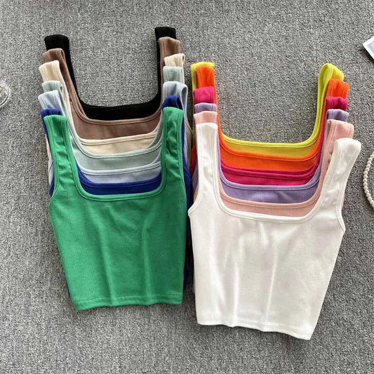 Tank Top Women Sexy Backless Y2k Top Slim Fit Bottoming Blouse Solid Crop Top Sleeveless Camis Mujer