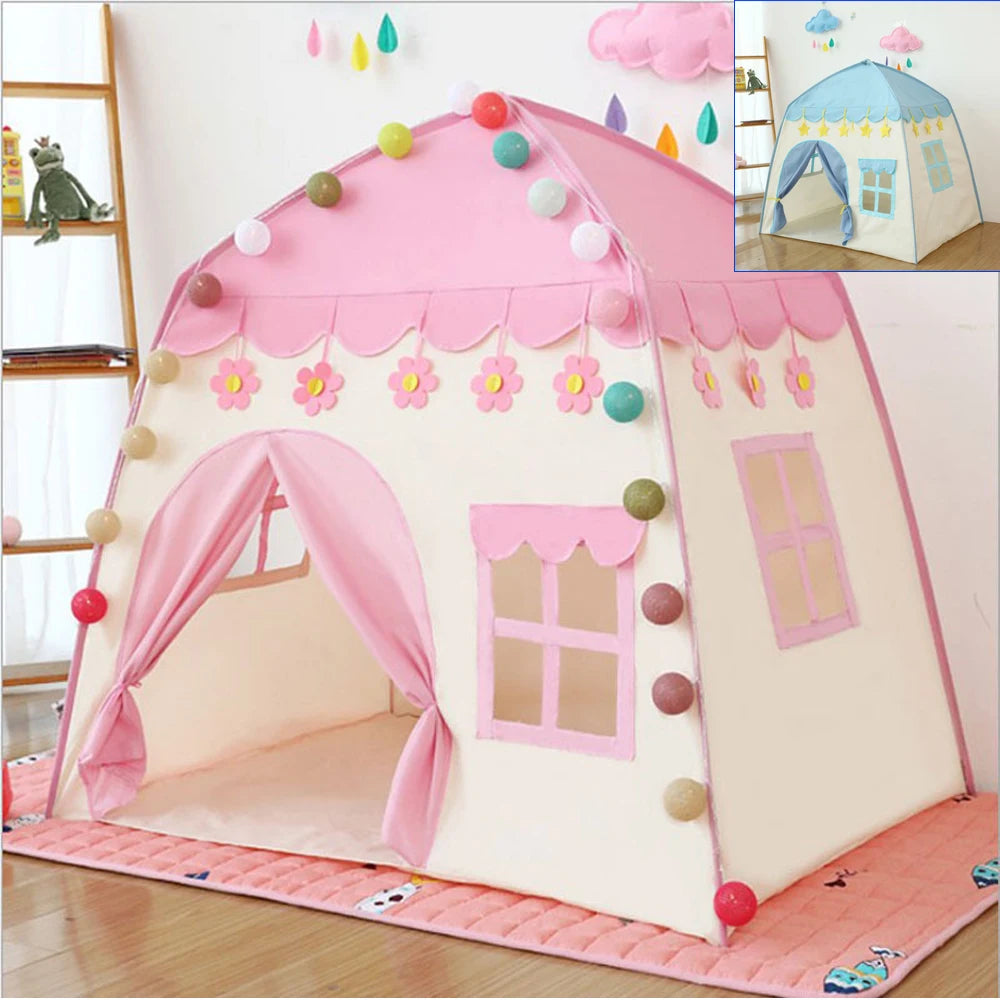 1.35M Portable Baby Tent Toys for Kids Folding Tents Baby Play House Large Girls Pink Princess Castle Children Room Decor