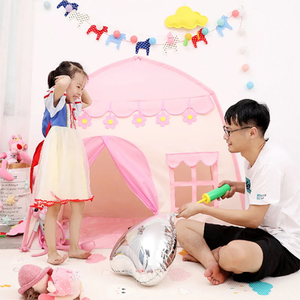 1.35M Portable Baby Tent Toys for Kids Folding Tents Baby Play House Large Girls Pink Princess Castle Children Room Decor