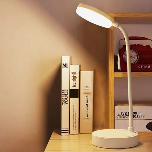 Table Lamp USB Plug Rechargeable Desk Lamp Bed Reading Book Night Light LED 3 Modes Dimming Eye Protection Light Bedside Lamp