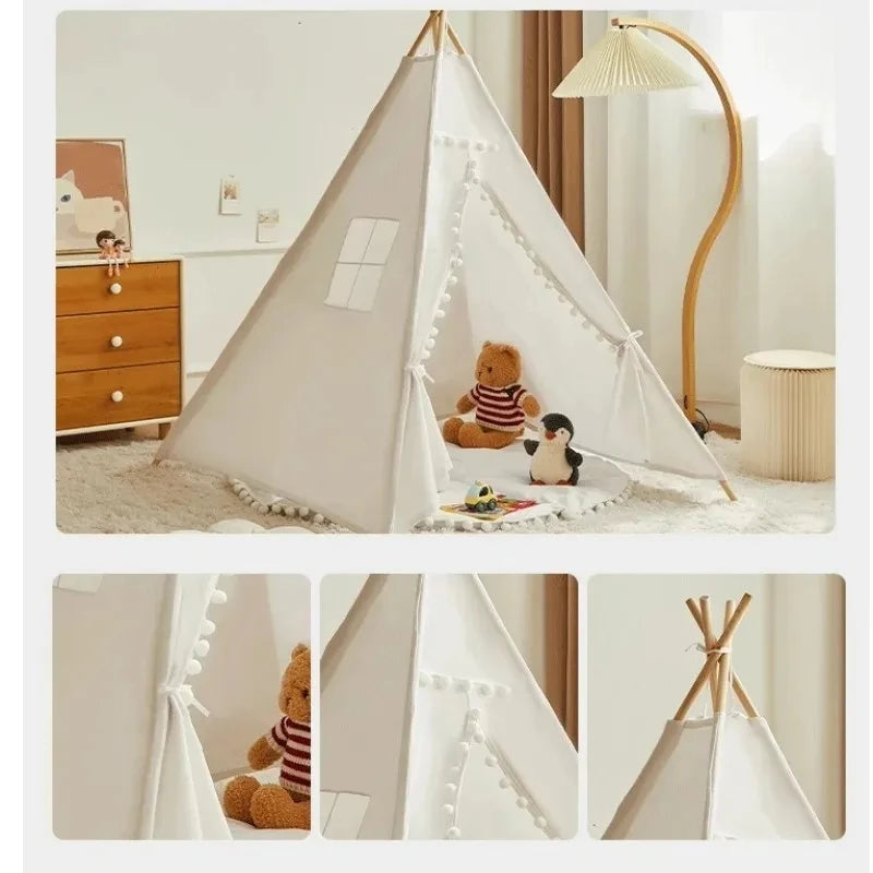 1.6M/1.3M Kid Tent Play House Wigwam for Children Portable Child Tipi Tents Teepee Toddler Ball Pit Girl Castle Play Room