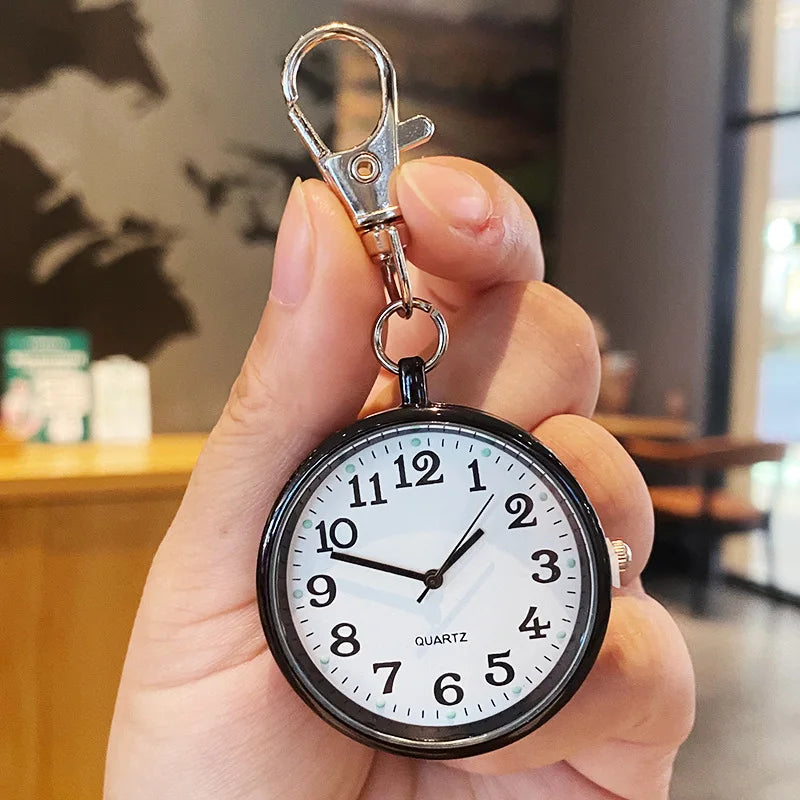 New Tiny Cute Quartz Pocket Watch with Keyring Men Women Quartz Watch for Nurses Doctors Students Minimalist Watches Child Gift