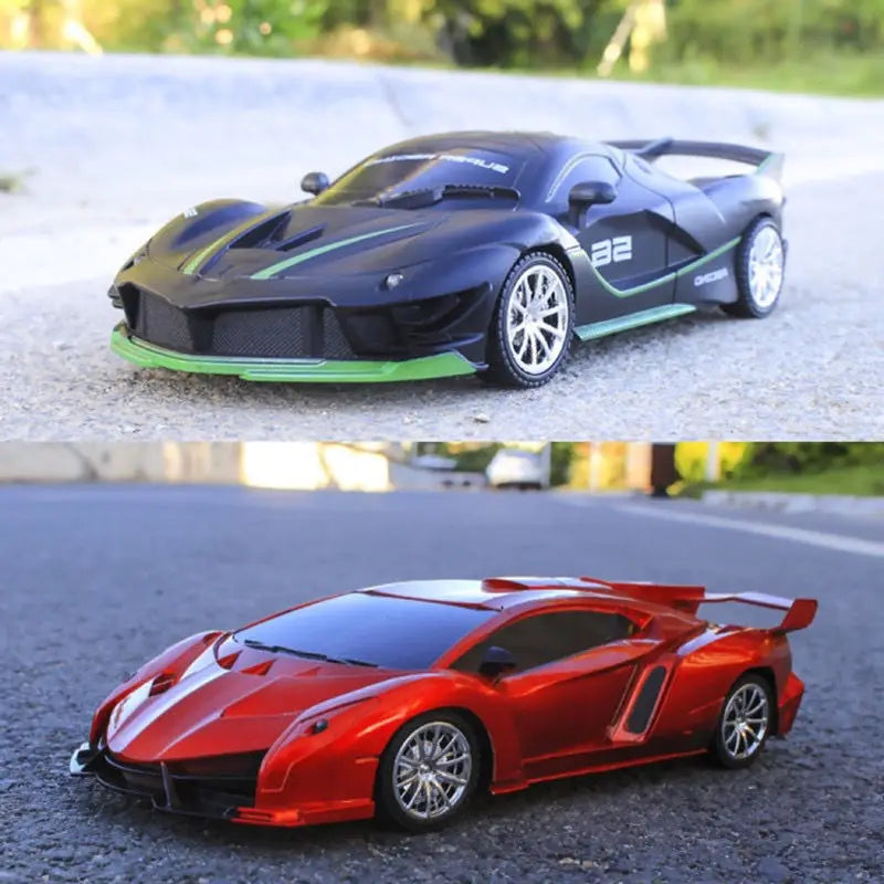 1/18 RC Car LED Light 2.4G Radio Remote Control Sports Cars For Children Racing High Speed Drive Vehicle Drift Boys Girls Toys