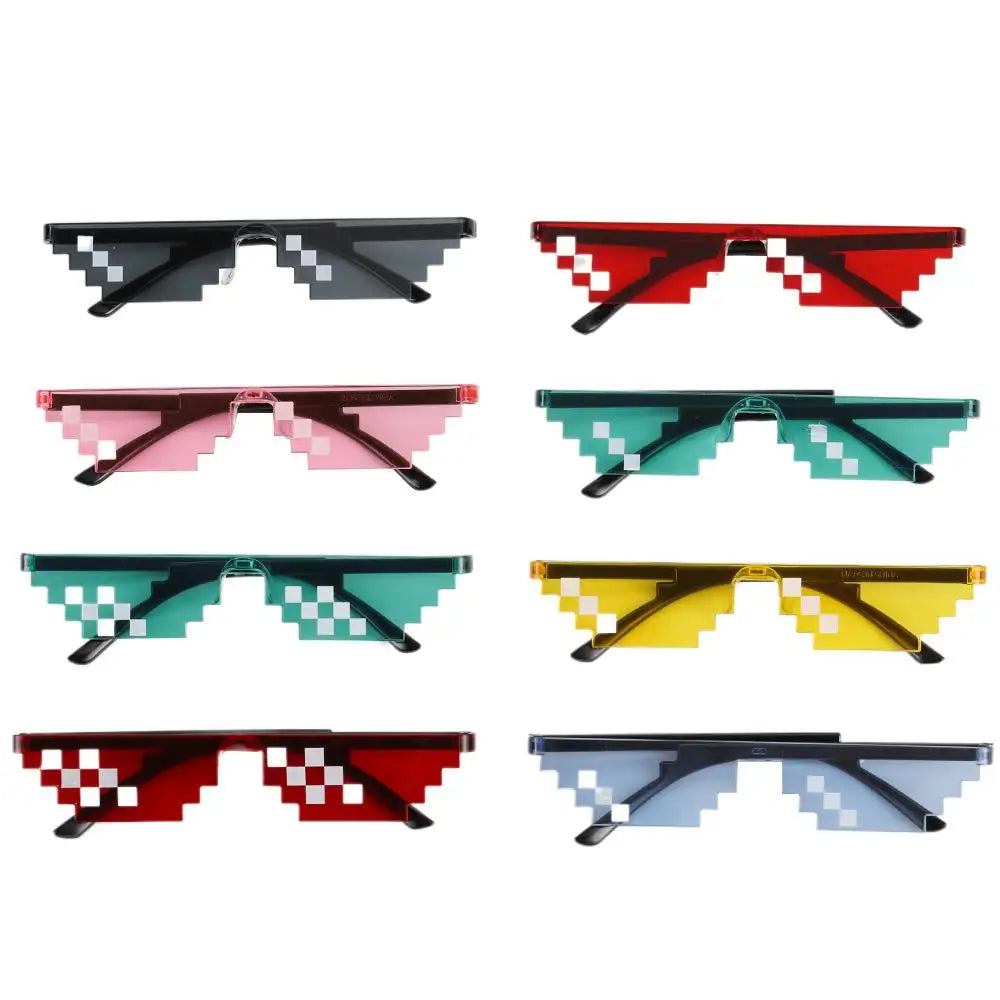 New Creative Pixelated Mosaic Glasses for Men Women Vintage Sunglasses Novel Halloween Cosplay Glasses Shades Party Glasses Gift