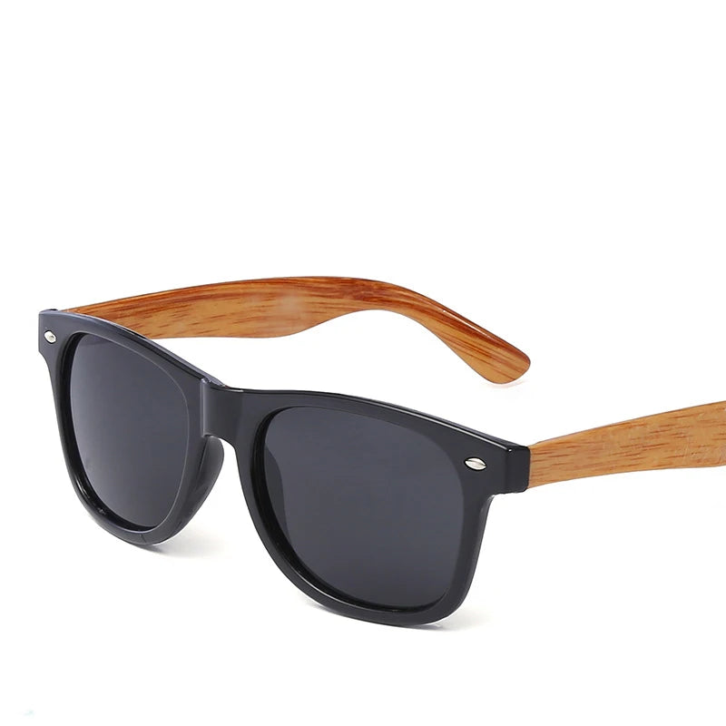 Vintage Women Imitate Bamboo Sunglasses Wooden Glasses Fashion Men Square Eyewear Shades Oculos De Sol Feminino Brand Designer