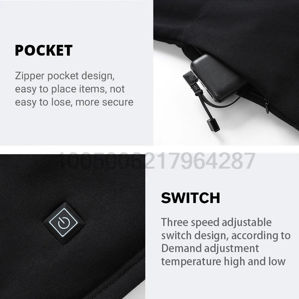 Winter Heated Underwear Set Women Men USB Electric Heating Jacket Winter Sports Thermal Underwear Electric Heated Equipment