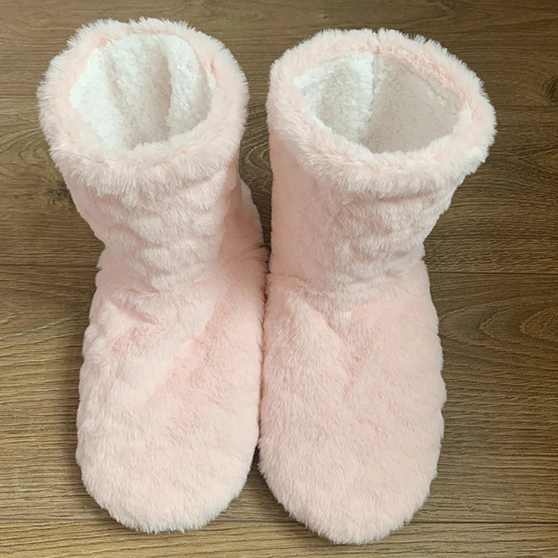 Winter Women Slippers Shoes Winter Couple Floor Socks Adult Non-Slip Thickening Velvet Indoor Dance High-Tube Slippers