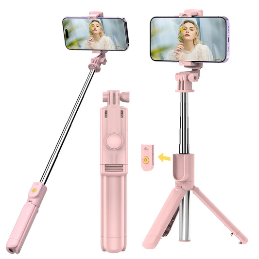 Wireless Selfie Stick Tripod Stand with Detachable Remote for iPhone Mobile Phone Tiktok Live Streaming