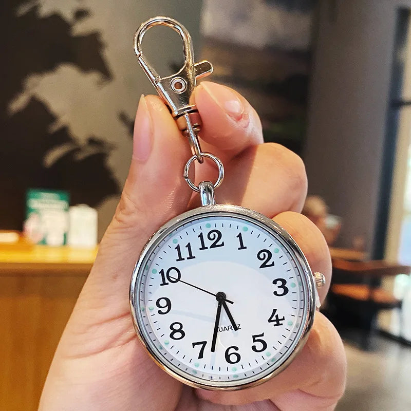 New Tiny Cute Quartz Pocket Watch with Keyring Men Women Quartz Watch for Nurses Doctors Students Minimalist Watches Child Gift