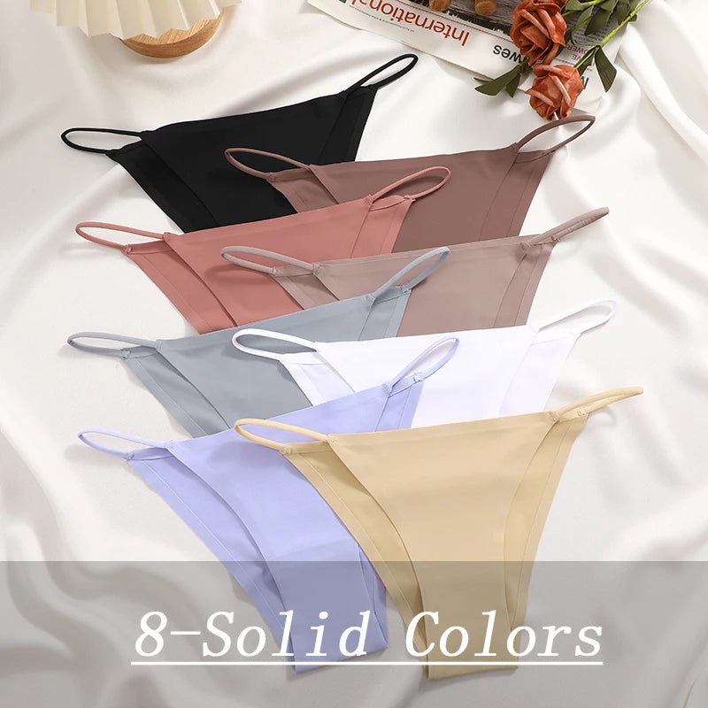 Women Seamless Panties Sexy Low Rise Briefs for Female Mluti Colors Breathable Lingerie Ice Silk No Trace Underwear Soft S-XL