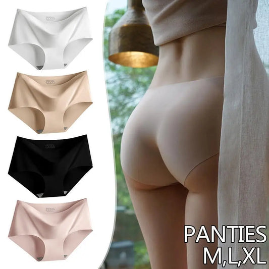 Sexy Women's Panties Ice Silk Seamless Underwear Girls Lingerie Comfortable Seamless Briefs Mid Waist Panties Women Underpants