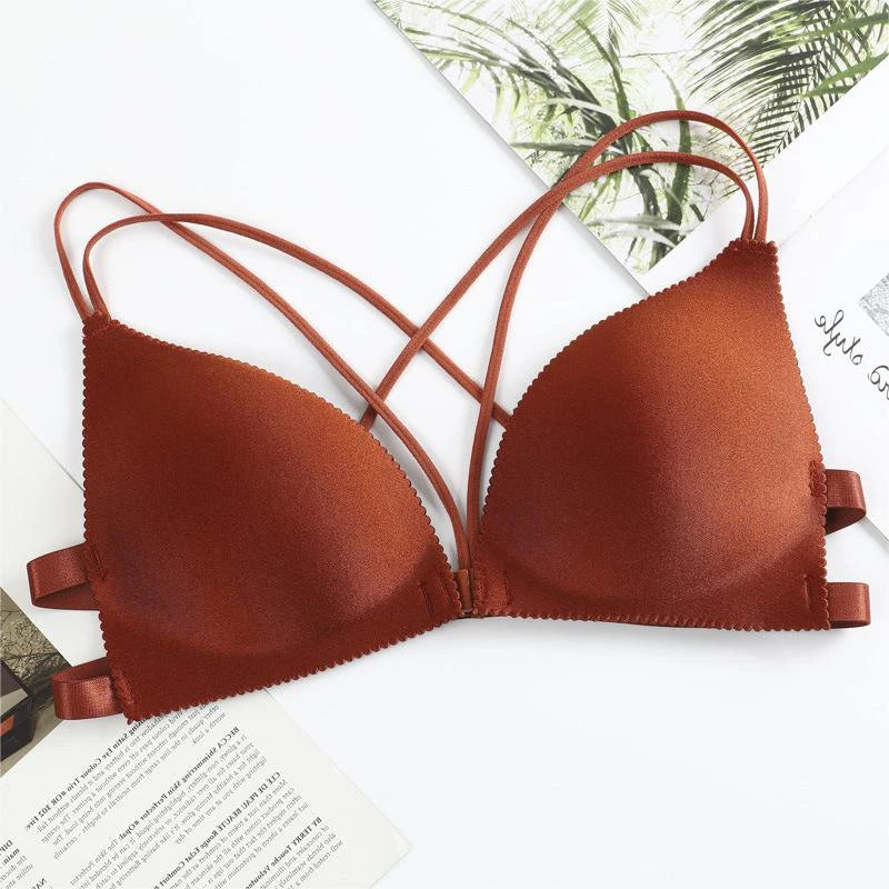 Front Buckle Bras Women Beautiful Back Wire Free Underwear Sexy Lingerie