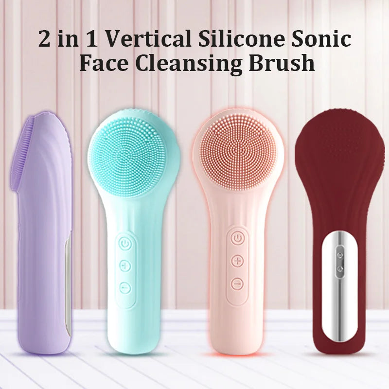 Sonic Waterproof Facial Cleansing Brush for Men & Women Rechargeable Exfoliating Electric Face Scrubber Cleanser Brush