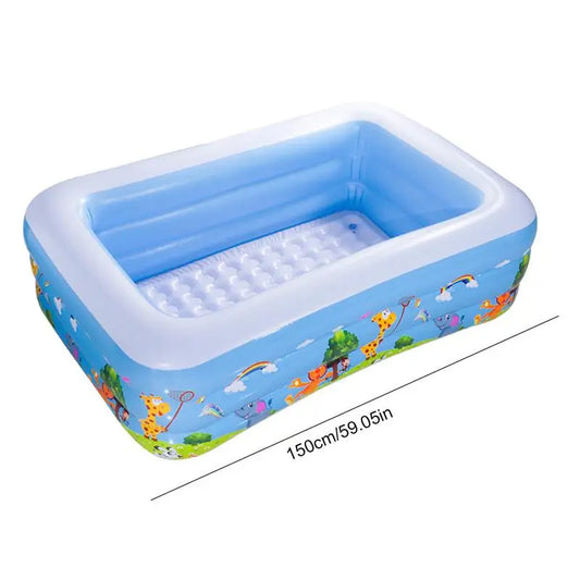 1.2/1.5M Blue Square Inflatable Children's Baby Water Swimming Pool Air Pool Paddling Pool For Home Garden Grass Ground