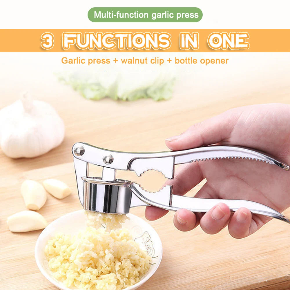 Stainless Steel Garlic Masher Kitchen Vegetable Crusher Handheld Manual Ginger Grinder Squeezer Tool Kitchen Mincer Accessories