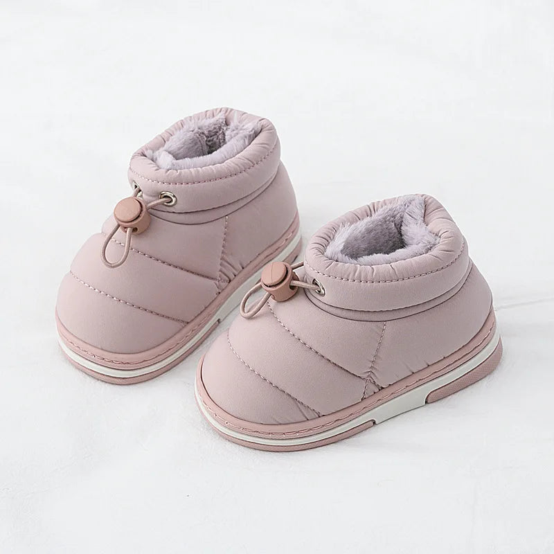 Winter Baby Girl Shoes Non-slip Plush Warm Home Shoes Girls Sneakers Cute Short Boots Indoor Boys Loafers Cotton Shoes SWB001