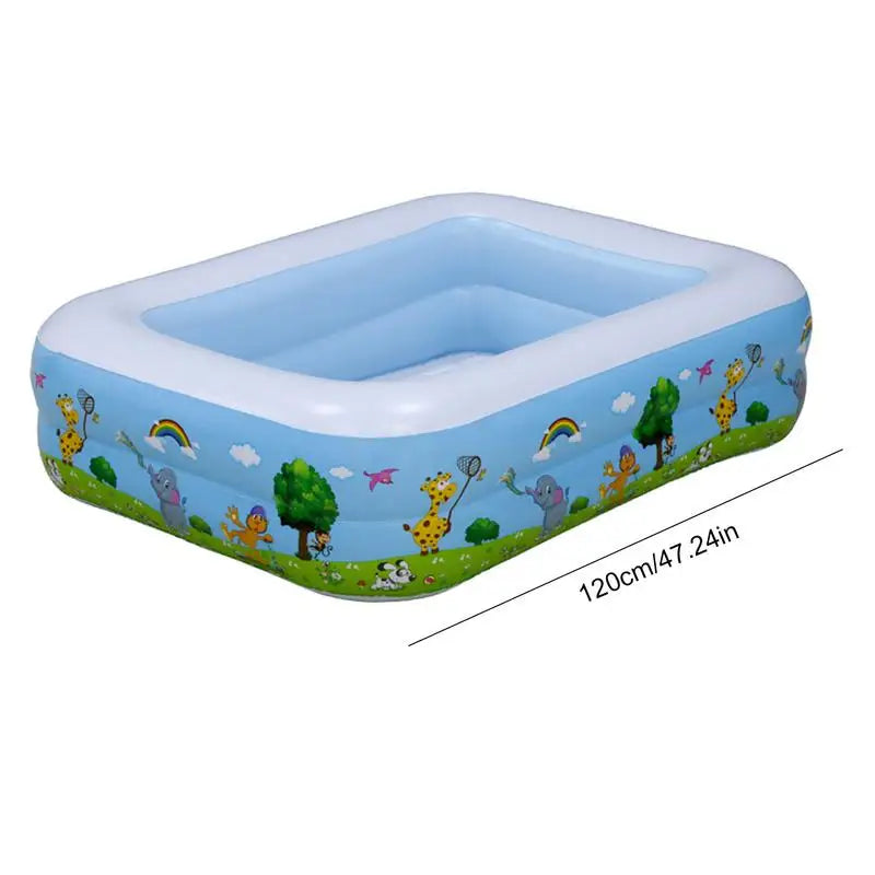 1.2/1.5M Blue Square Inflatable Children's Baby Water Swimming Pool Air Pool Paddling Pool For Home Garden Grass Ground