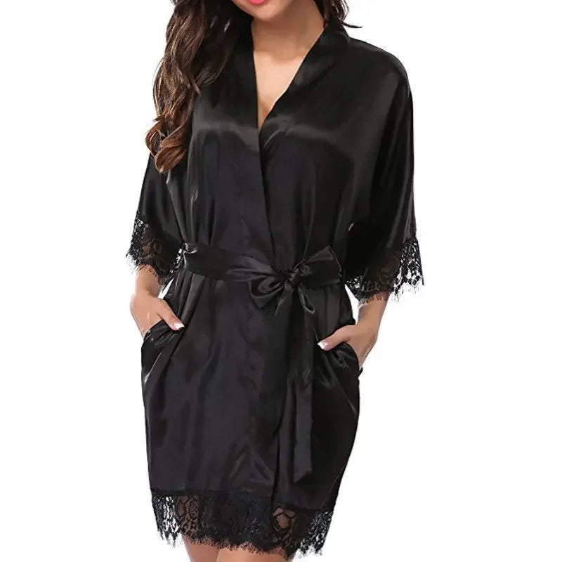 1 Piece Women's Underwear Glossy Robe Pajamas Ice Silk plus Size Nightgown Homewear Fashion Trend