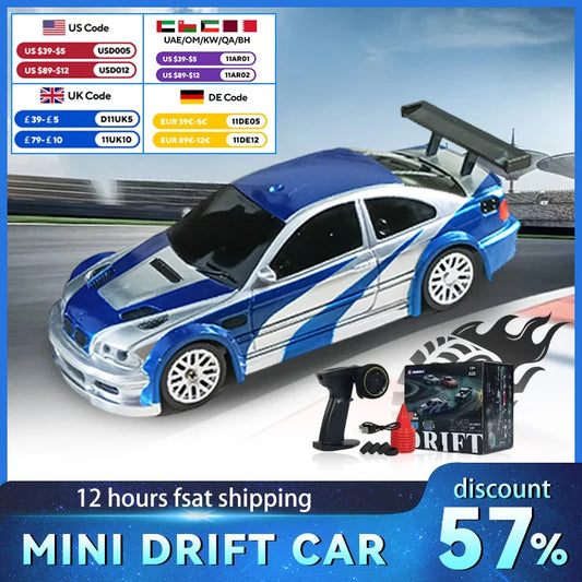 1/43 Mini Drift Race RC Car Four-wheel Drive RTR 4WD Radio 2.4G Racing Drifting High Speed Remote Control Model Toy Boys Gift