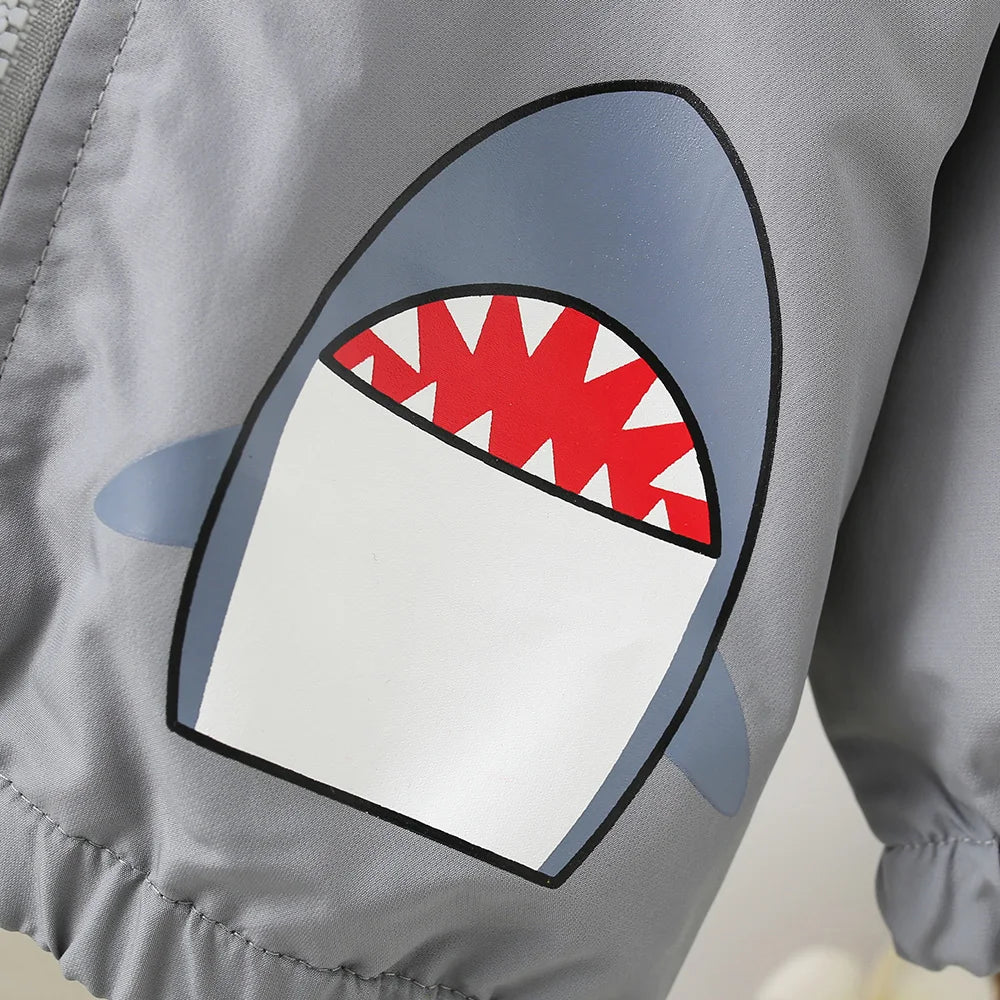 Children's Clothing Spring and Autumn Style Stormtrooper Windbreaker Baby Hooded Zippered Sweater Shark Jacket