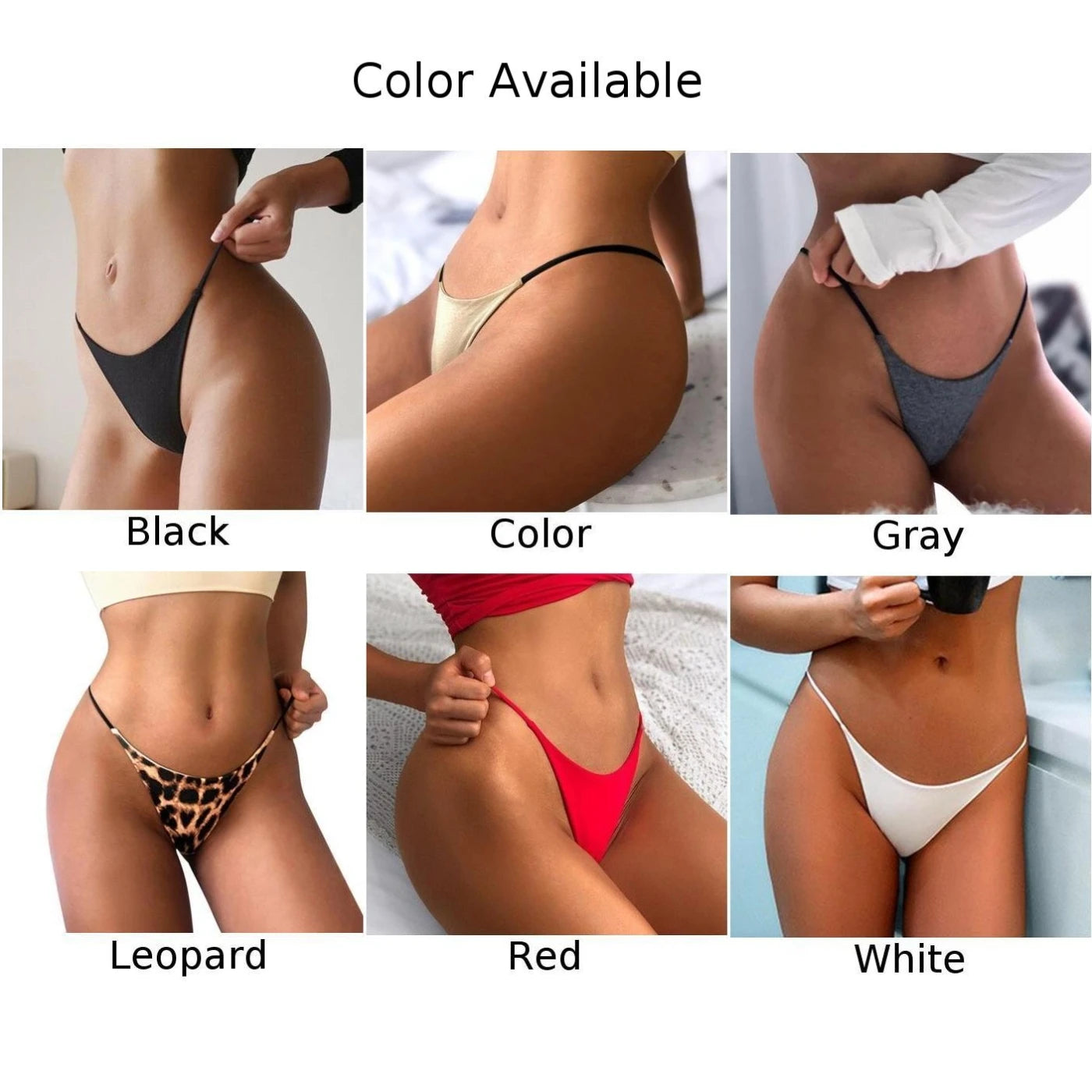 Women\'s Underwear String Thong Sex Lingerie Low Rise Briefs Leopard G-String Seamless Sexy Bikini Panties Tangas Mujer