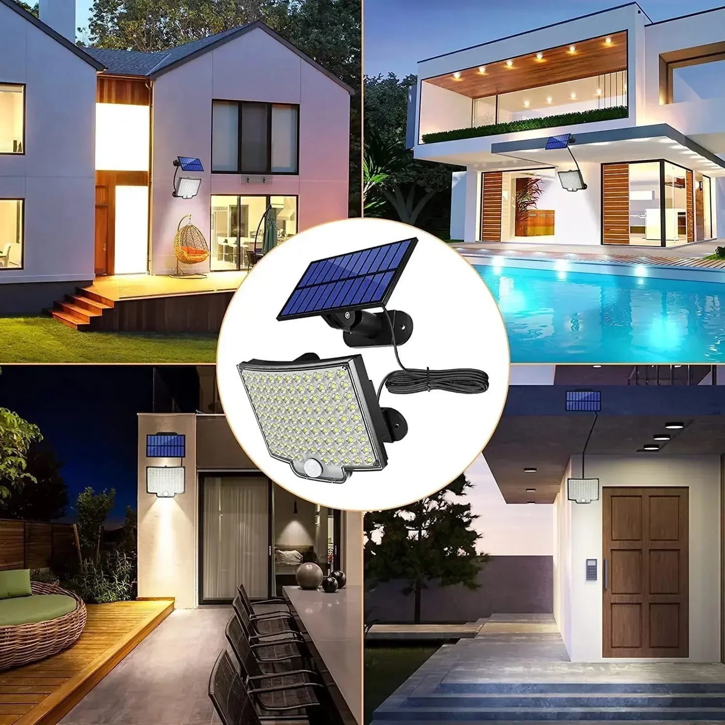 Super Bright LED Outdoor Solar Light with Motion Sensor Remote Control IP65 Waterproof for Patio Garage Security Wall Light