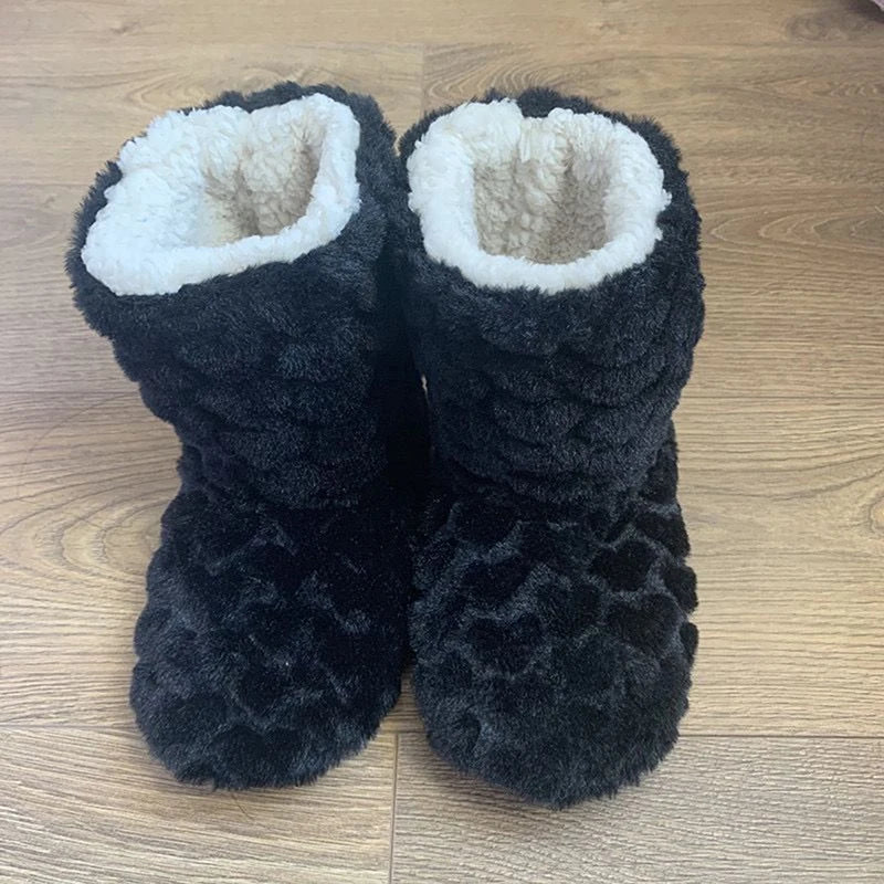 Winter Women Slippers Shoes Winter Couple Floor Socks Adult Non-Slip Thickening Velvet Indoor Dance High-Tube Slippers