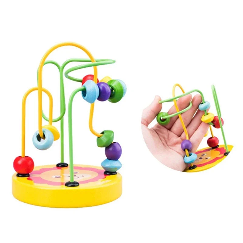 Baby Toy  Wooden Small Beads for Children Animals Winding Bead Early Education Infant Puzzle Developmental Montessori Toys Gifts