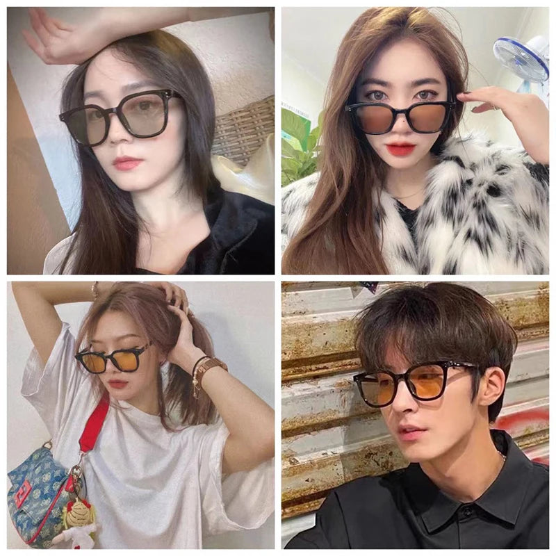 New Retro Sunglasses for Men Women Classic Square Black Frame Sun Glasses Anti-UV Shades Eyewear