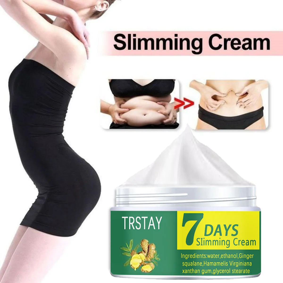 7 DAYS Ginger Slimming Cream Weight Loss Remove Waist Leg Cellulite Fat Burning Shaping Cream Whitening Firming Lift Body Care