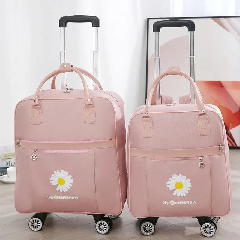 Trolley Travel Bag Universal Wheel Luggage Bag Convenient Boarding Bag Waterproof Backpack Handbag Rolling Trolly Suitcase