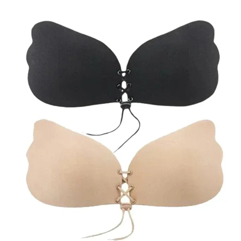 Women Seamless Self Adhesive Fly Bra Strapless Push Up Bra Wireless Stick On Sexy Lingerie Invisible Silicone Bralette Underwear