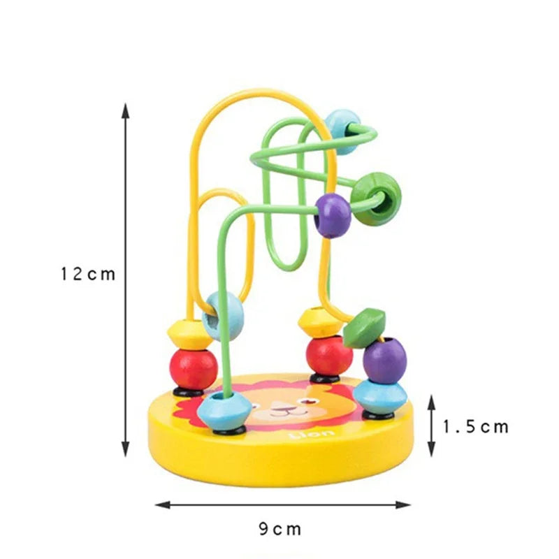 Baby Toy  Wooden Small Beads for Children Animals Winding Bead Early Education Infant Puzzle Developmental Montessori Toys Gifts