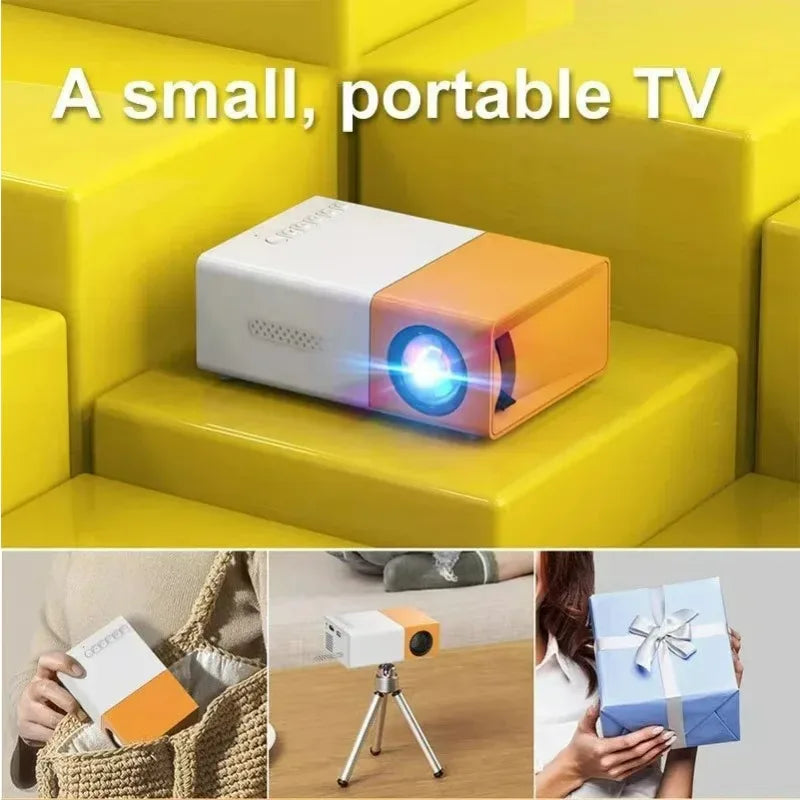 YG300 MINI Projector Portable Home Theater Smart TV Laser Beamer 3D Cinema LED Videoprojector for 4k 1080P Movie Via HD Port