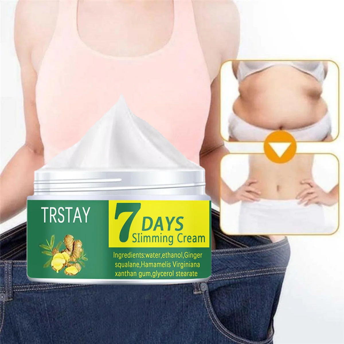 7 DAYS Ginger Slimming Cream Weight Loss Remove Waist Leg Cellulite Fat Burning Shaping Cream Whitening Firming Lift Body Care