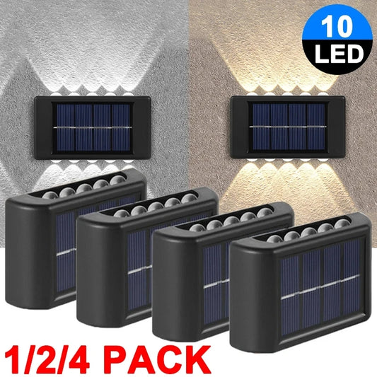 10LED Solar Wall Lights Outdoor Waterproof Solar Powered Security LED Light For Garden Yard Fence Home Decoration Lighting