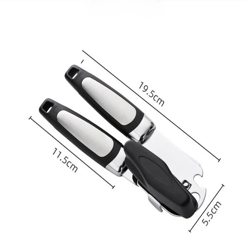 Stainless Steel Can Opener Powerful Can Knife Household Multifunctional Kitchen Utensils Beer Bottle Opener Anti-Slip Handle