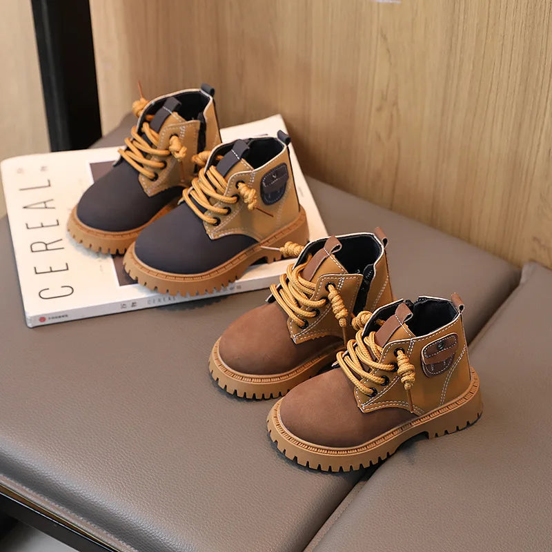 New 2024 Autumn Winter Baby Boots Toddler Fashion Ankle Boots Kids Shoes Boys Girls Snow Boots Children Soft Non-slip Short Boot