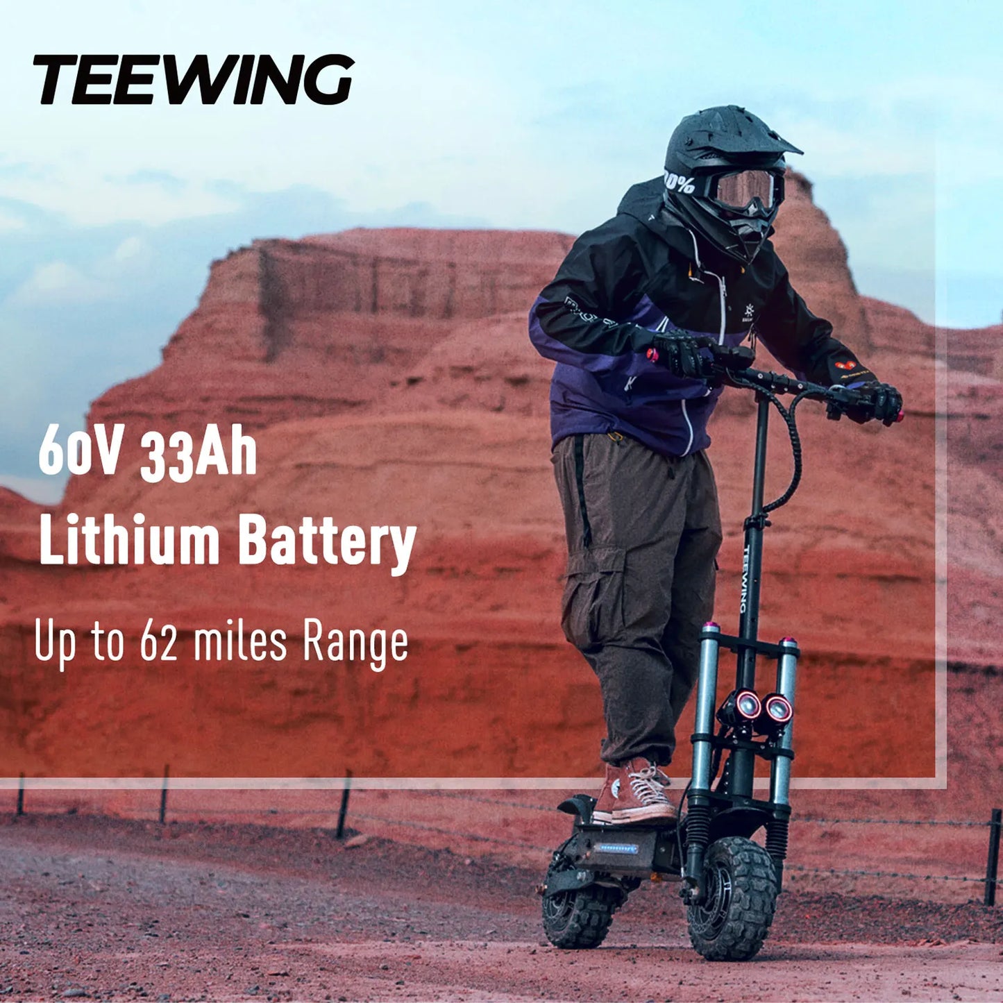 Teewing X4 5600W Dual Motor 60V 33ah Folding Off-road Fast Speed Electric Scooter US Warehouse Drop Shipping