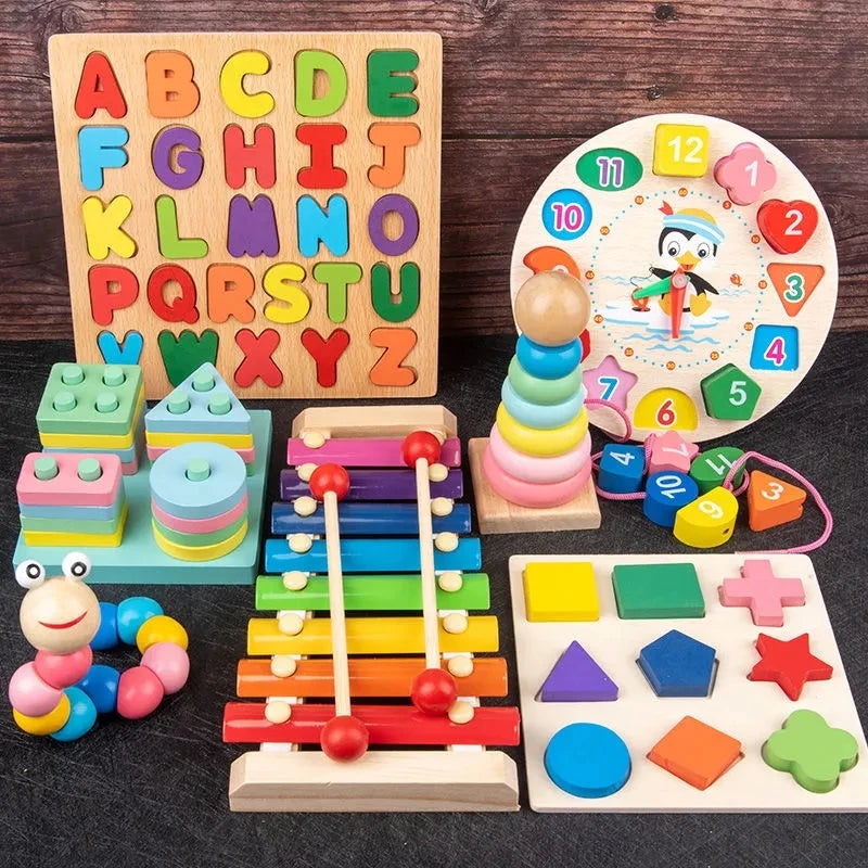 Montessori Baby Toys Development Toys For Children 1 2 3 Years Wooden Puzzle Games Education Developing Kids Child Puzzle Toys