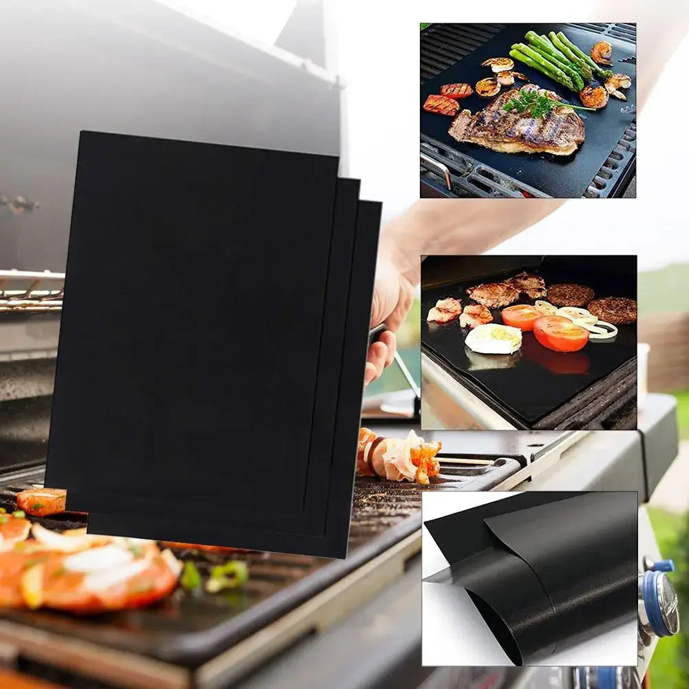 UNTIOR Non-stick BBQ Grill Mat Baking Mat Barbecue Tools Cooking Grilling Sheet Heat Resistance Easily Cleaned Kitchen BBQ Tool