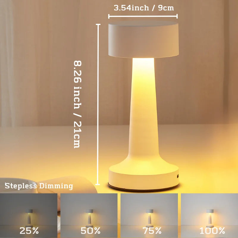 Touch Point Lamp Room LED USB Metal Rechargeable Bedside Decorative Table Lamp Restaurant Bar Desktop Mood Lighting Night Lights