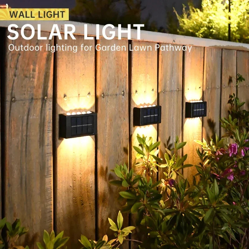 10LED Solar Wall Lights Outdoor Waterproof Solar Powered Security LED Light For Garden Yard Fence Home Decoration Lighting